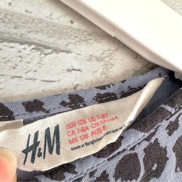 H&M Girls Purple Black Short Sleeve Cheetah Print Dress - Size 7/8 (Girls) - Picture 8 of 10